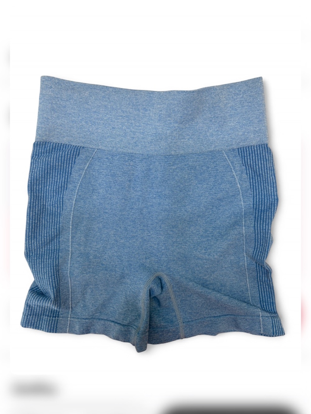 Seamless Sky Blue Women's Athletic Shorts with High Waist